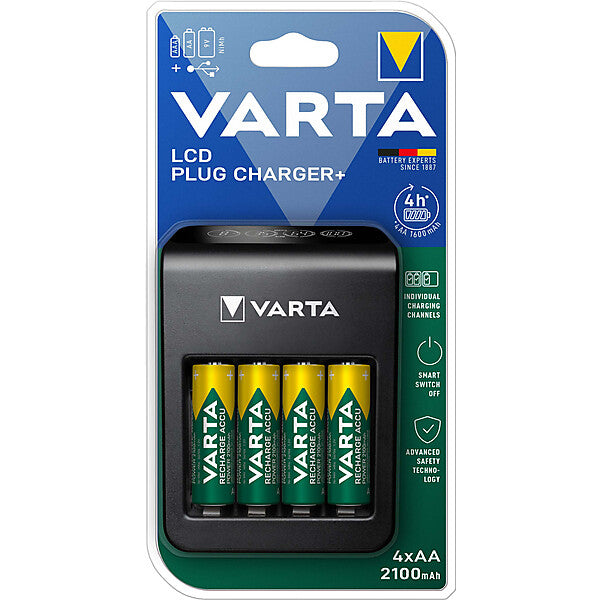 VARTA LCD Plug Charger+ 4xAA 56706 2100mAh 57687101441